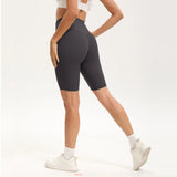 Women High Waist 3 Pocket Bike Shorts