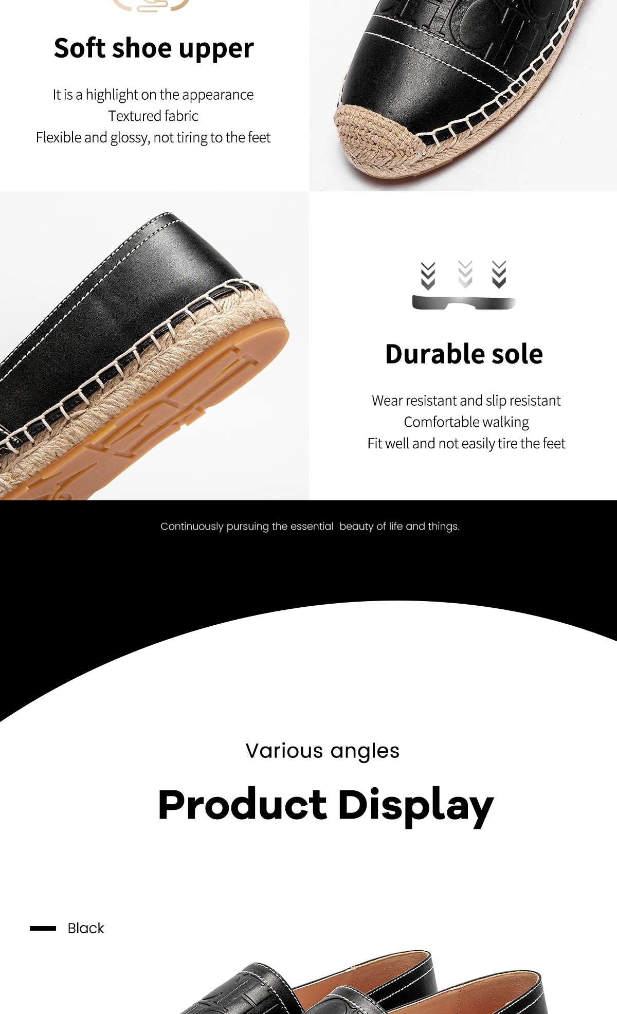 Women’s Beach Shoes Hemp Bottom Handmade Flats