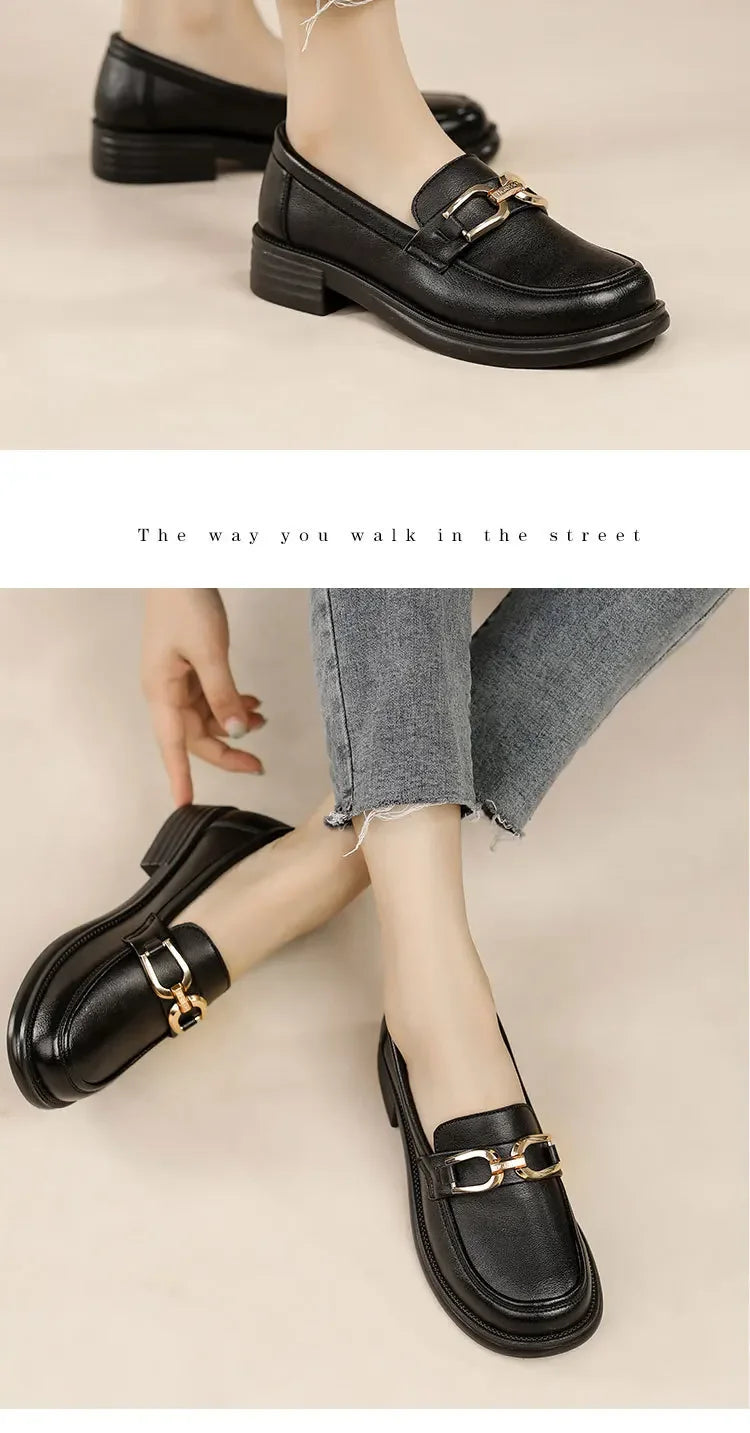 Luxury Platform Loafers with Metal Chain – 2025