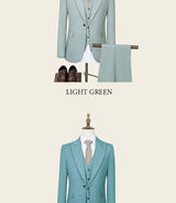 Men Slim Fit Green Summer Suit
