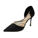 Autumn Evening Party Pumps – Nude, Black & Gold 2025
