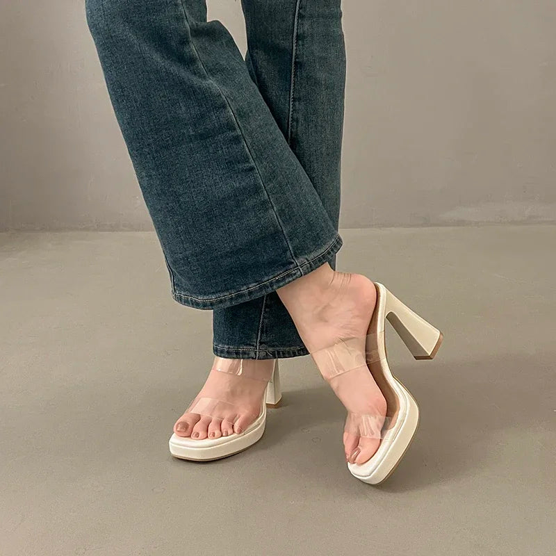 Clear Open Toe Platform Mules – Summer 2025