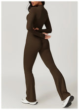 Women's Sexy Zip Long Sleeve Yoga Jacket – Workout Running Cycling Top