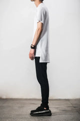 Men Long Hem Streetwear Tee