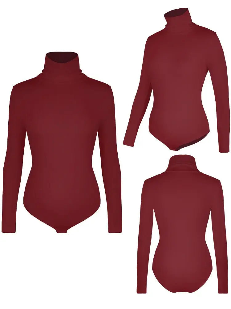 Women High Neck Long Sleeve Bodysuit