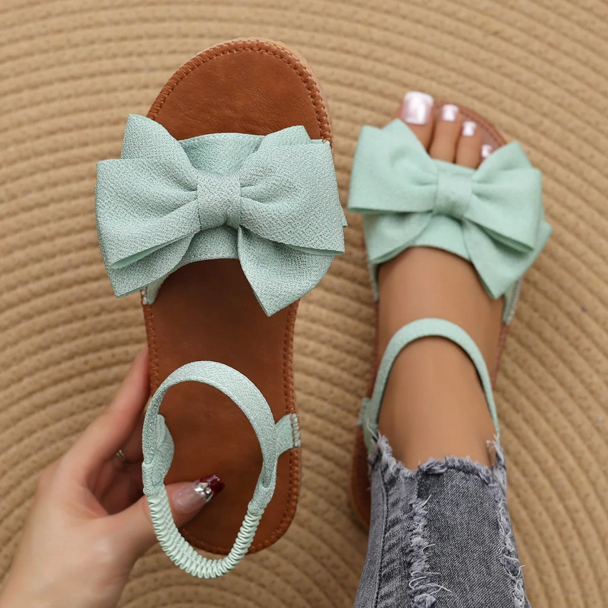 Women Bow Tie Sandals Casual Summer Slides