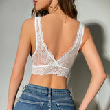 Women Backless Lace Bustier