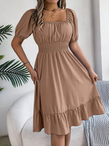 Women Square Neck Summer Dress
