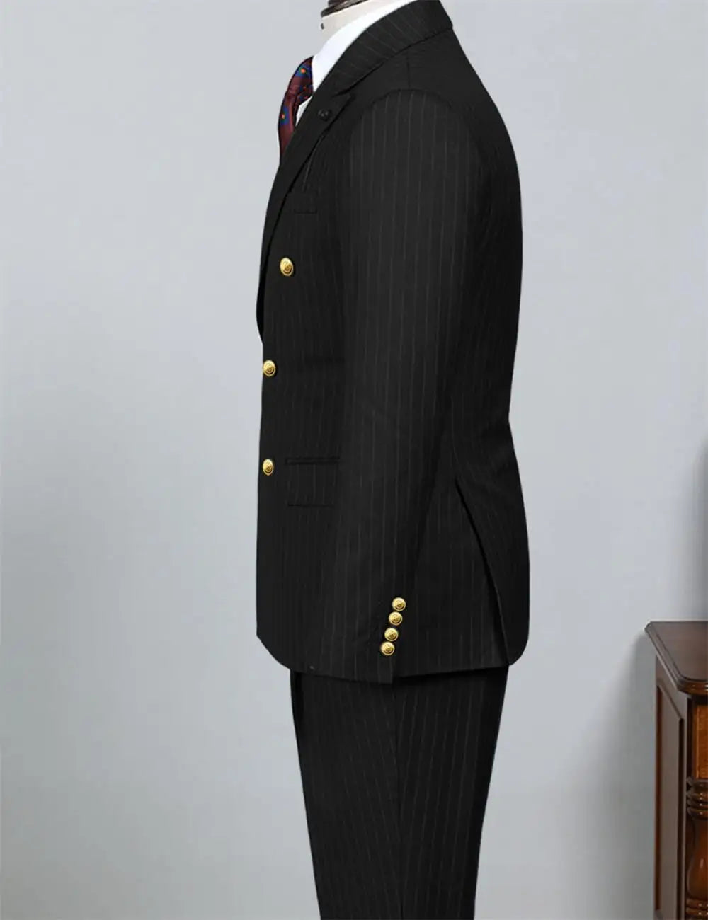 Men Striped 2-Piece Suit