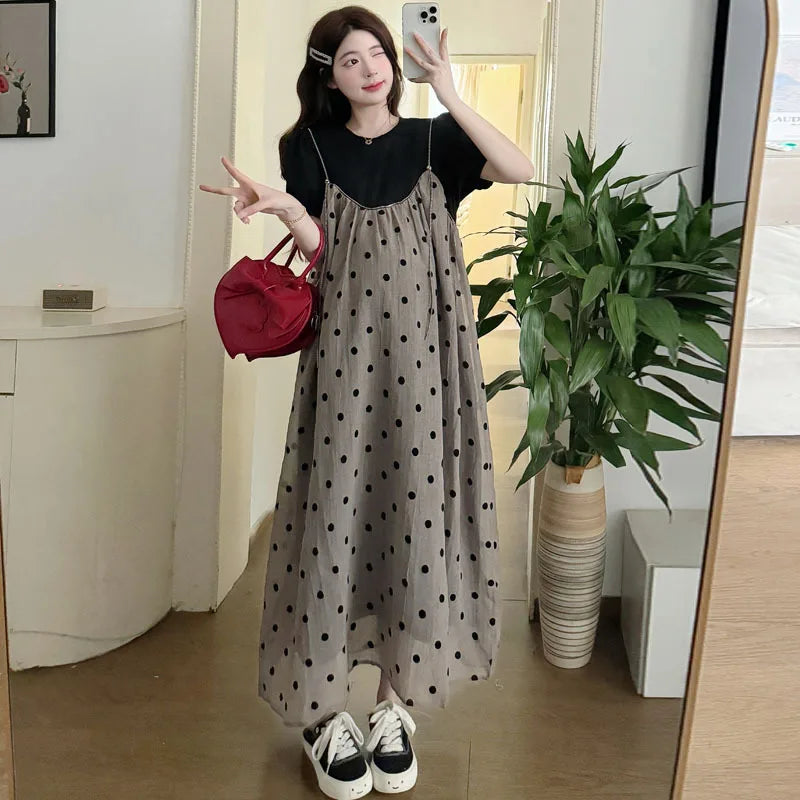 Summer Maternity Two-Piece Skirt Set