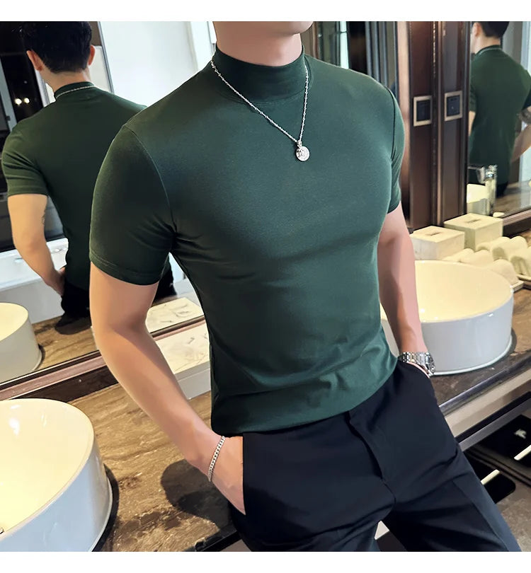 Men Korean Slim Fit Turtleneck Tee