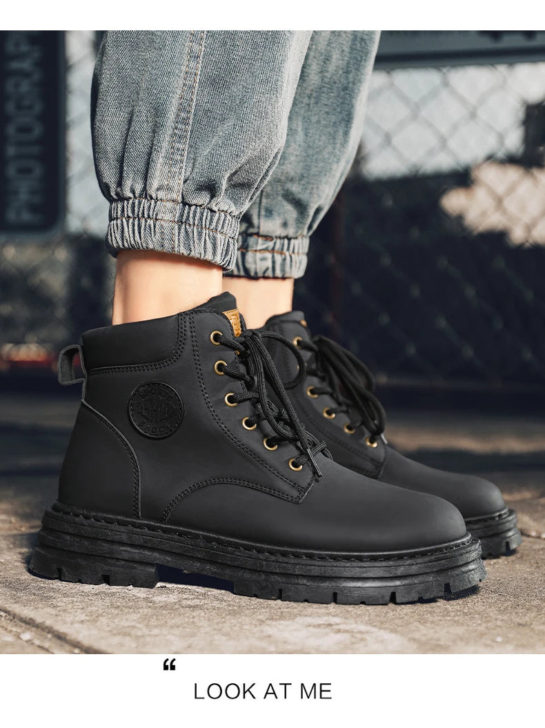 Men’s Outdoor Anti-Slip Leather Boots