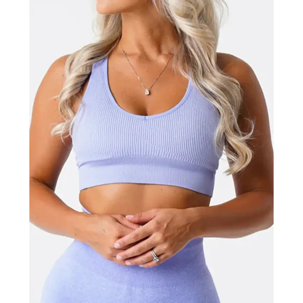 Women Ribbed Galaxy Seamless Sports Bra