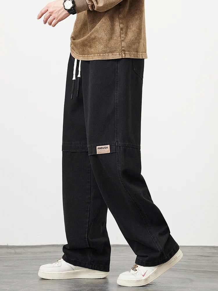 Men Retro Wide Leg Jeans