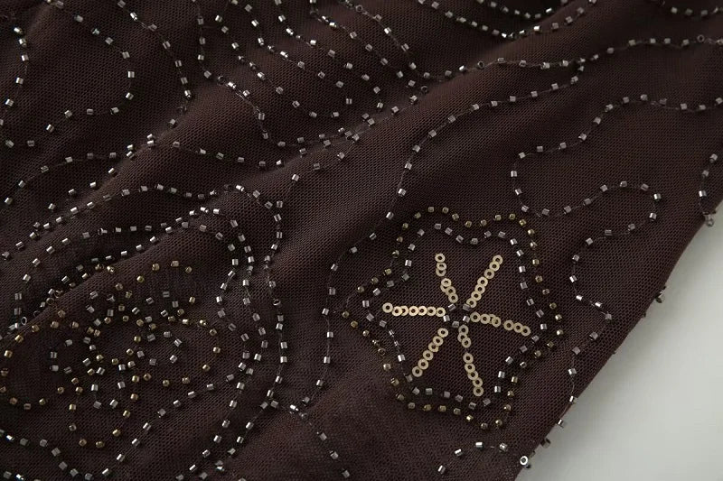 Women Sequin Wide Leg Street Pants