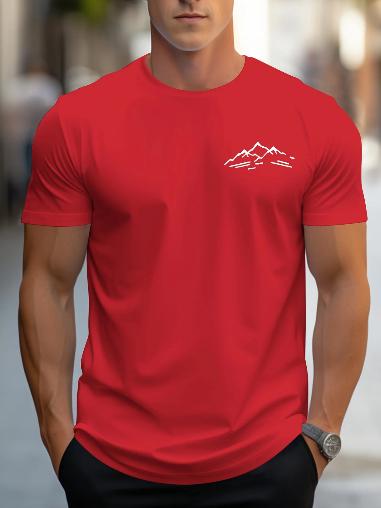 Men Mountain Print Tee