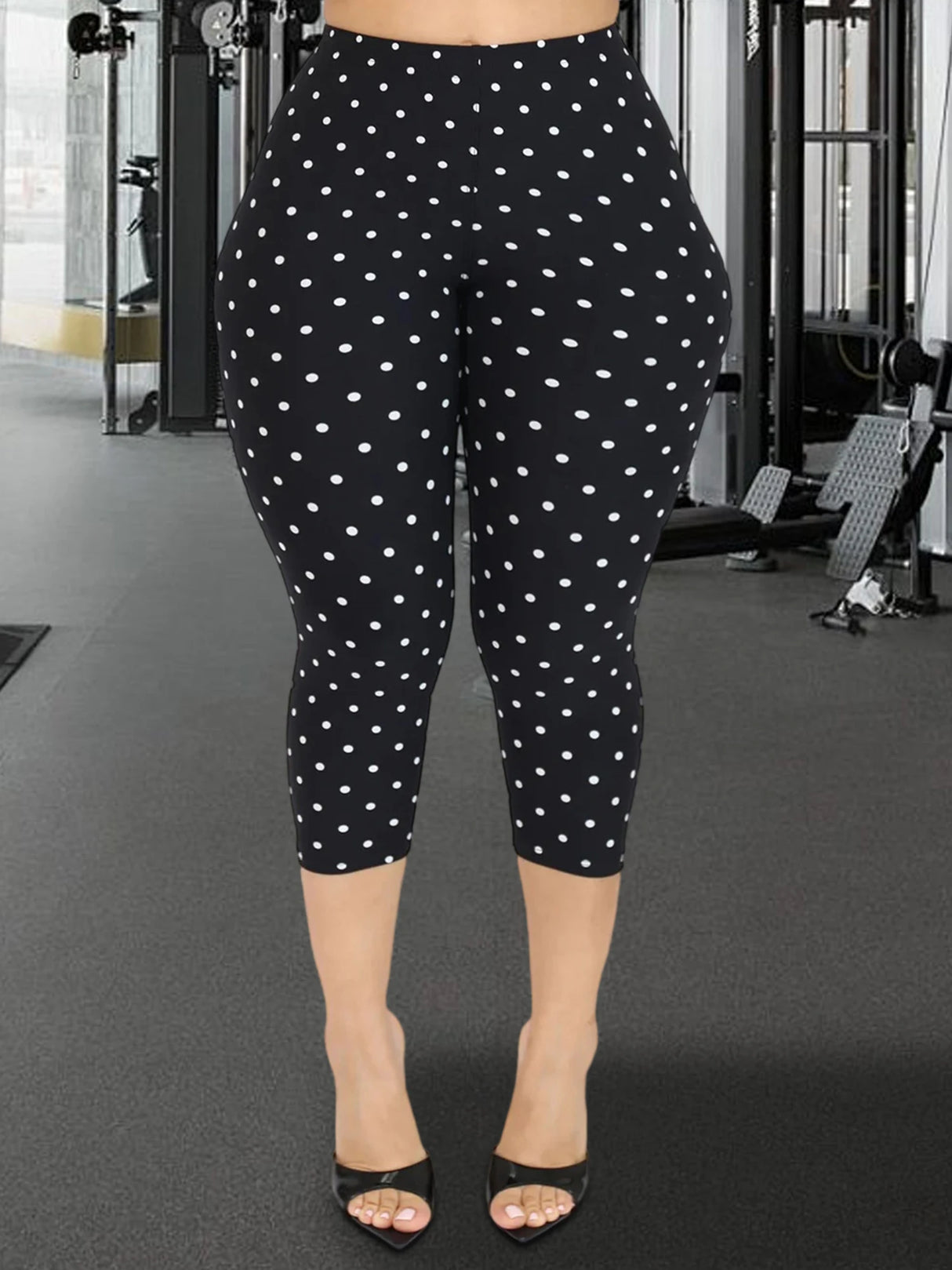 Women Floral Print High Waist Capri Leggings