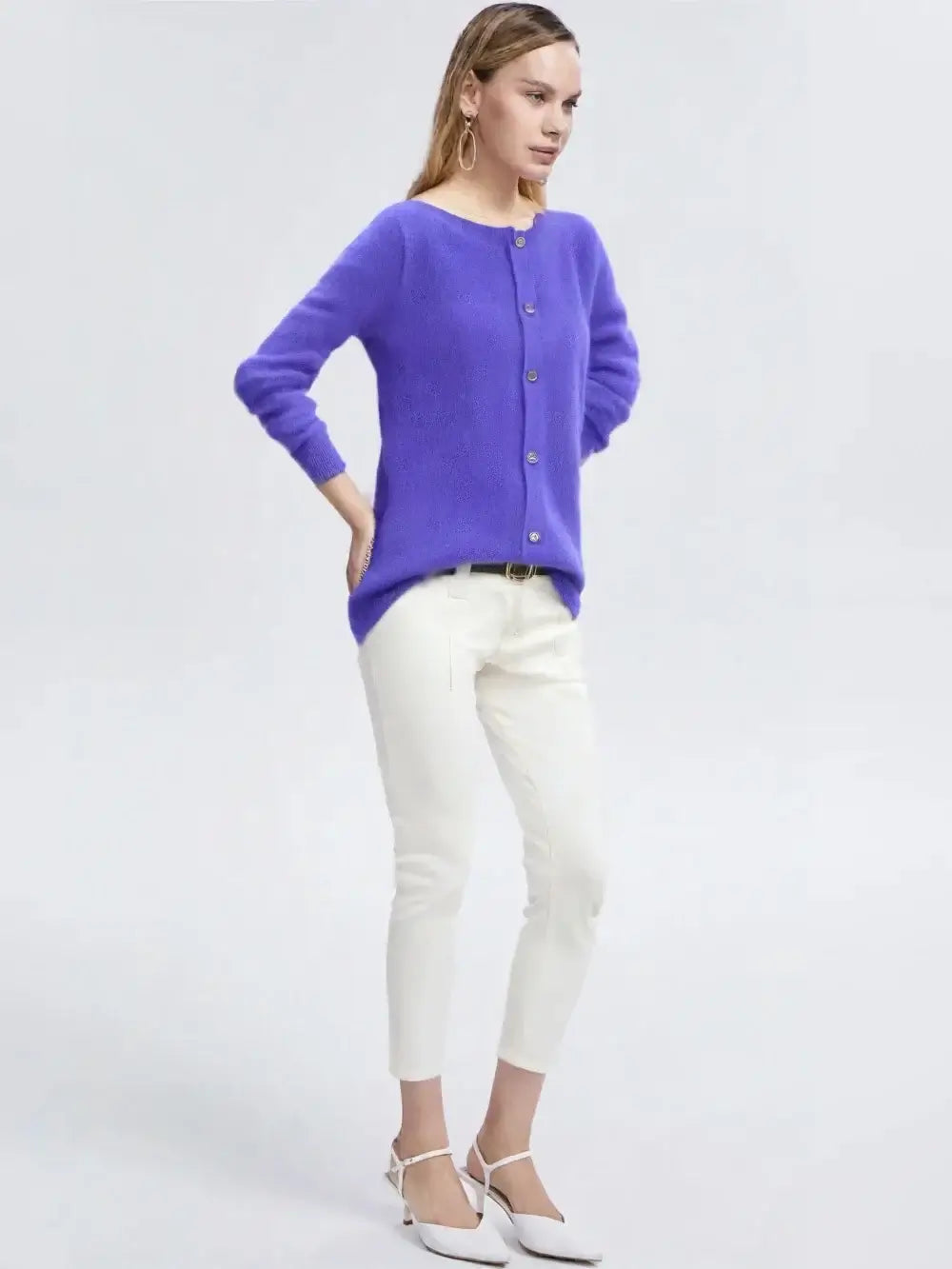 Women Merino Wool Cashmere Cardigan