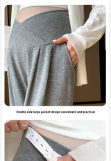 Wide-Leg Low-Waist Maternity Pants