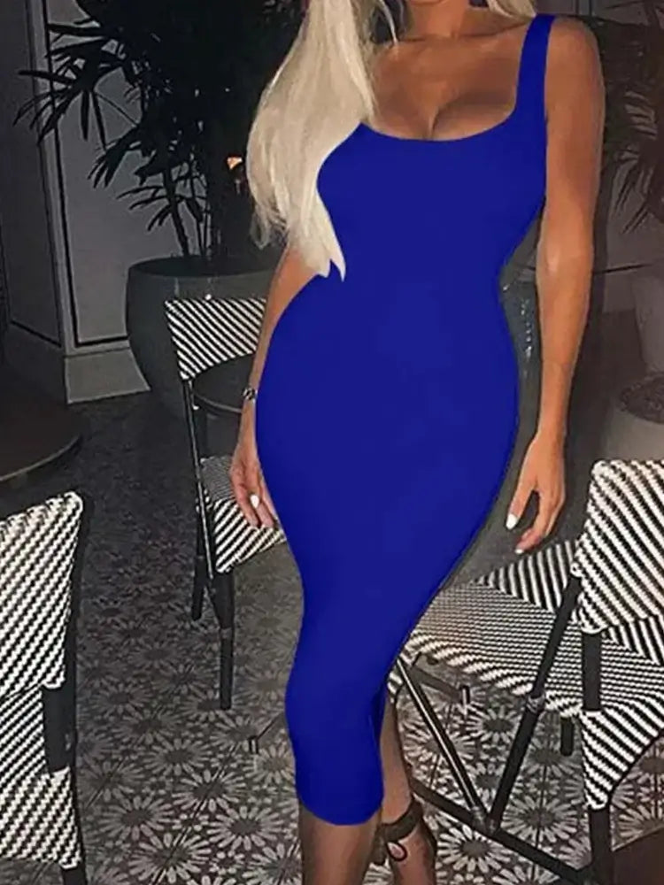 New Sleeveless Full Length Wrapped Women's Dresses