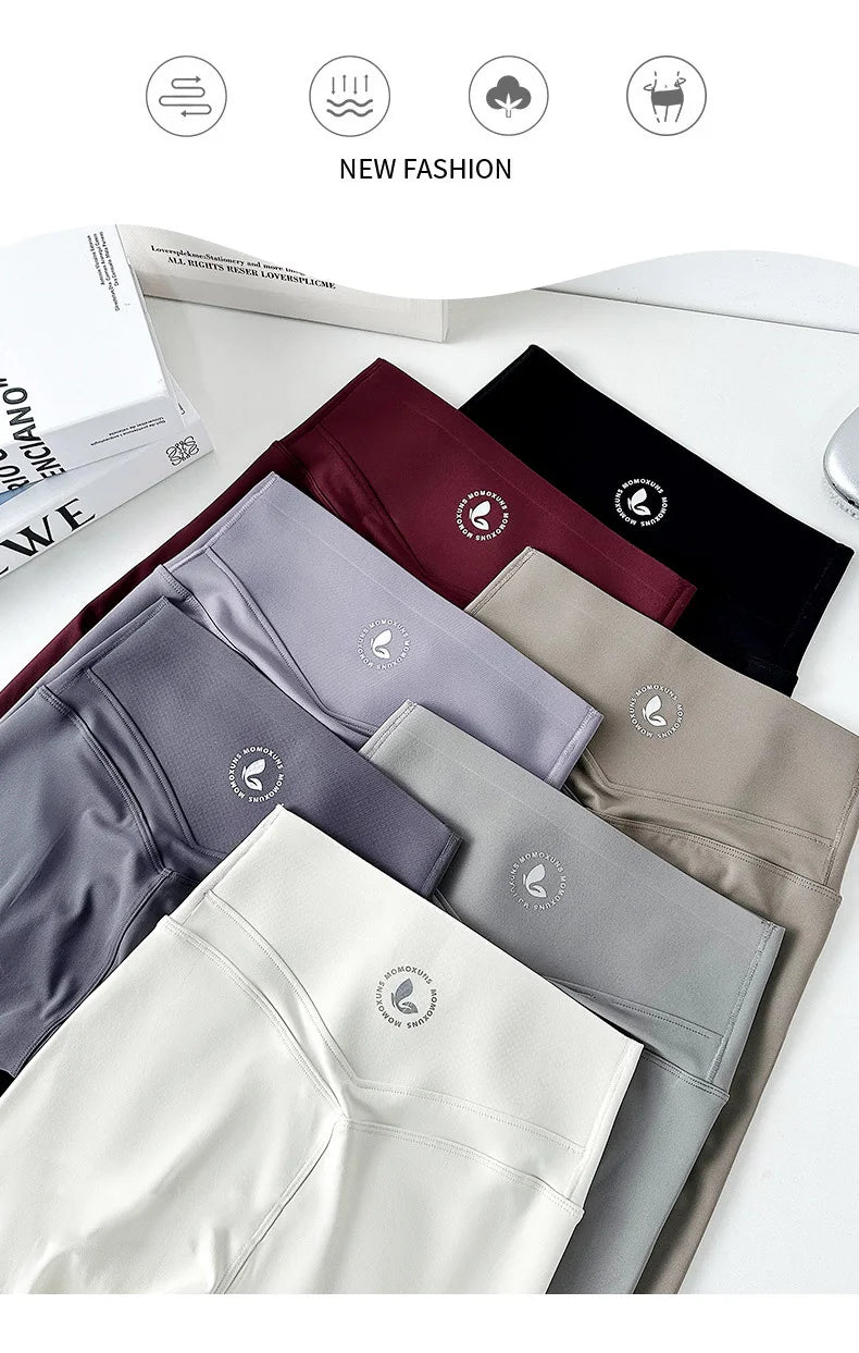 Women High Waist Push Up Sharkskin Leggings