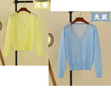 Korean V-Neck Cropped Cardigan Women's Sweater