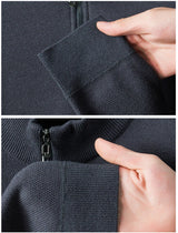 Men Half Zip Velvet Knit Sweater