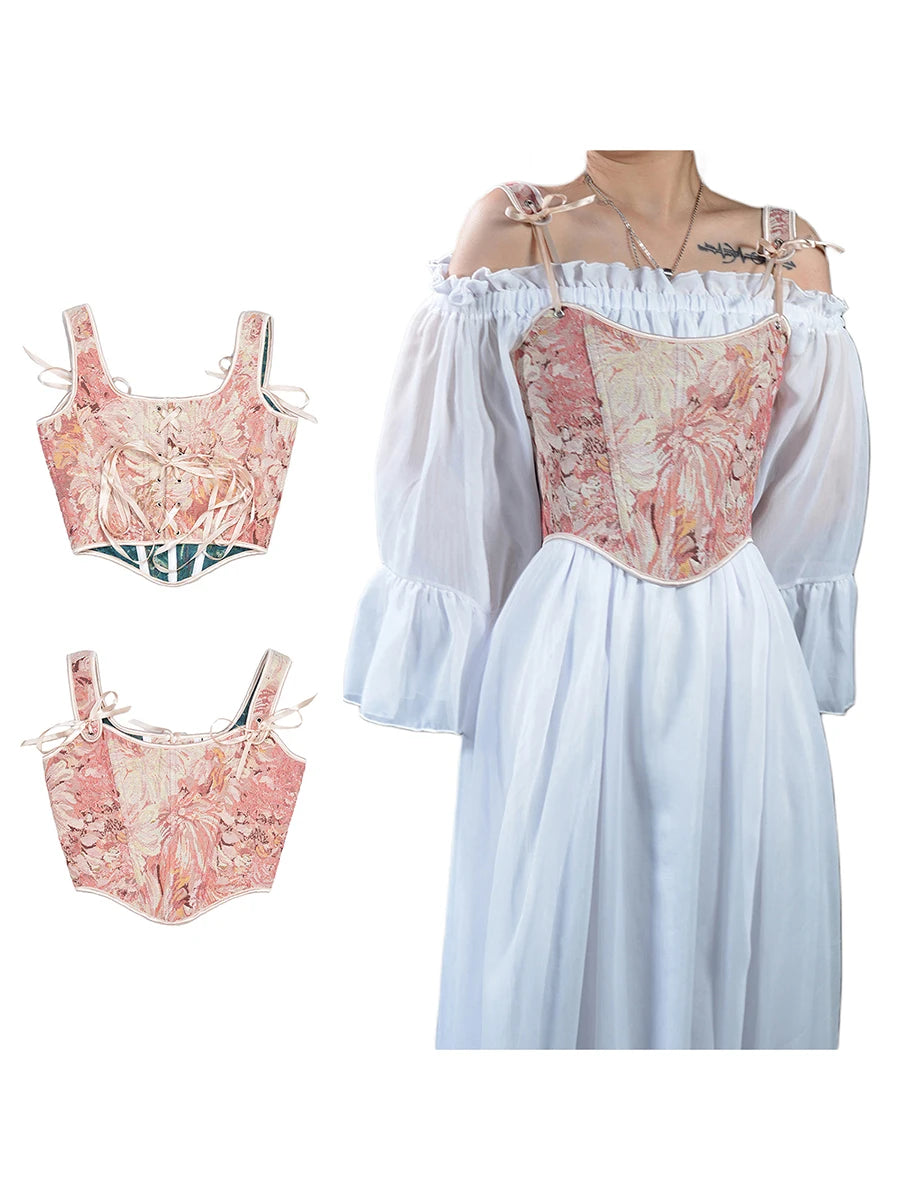 Women Floral Corset Tank Top