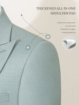 Men Slim Fit Green Summer Suit