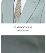 Men Slim Fit Green Summer Suit
