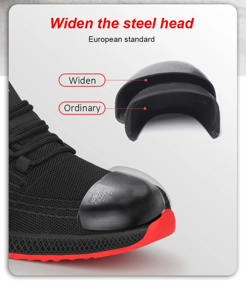 Manlegu Air Mesh Lightweight Safety Sneakers