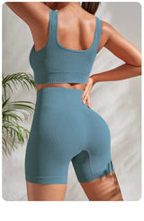 Women Seamless Ribbed Yoga Set
