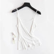 SilkAura™ Silk Blend Knit Camisole in white, soft and breathable summer tank top for women.