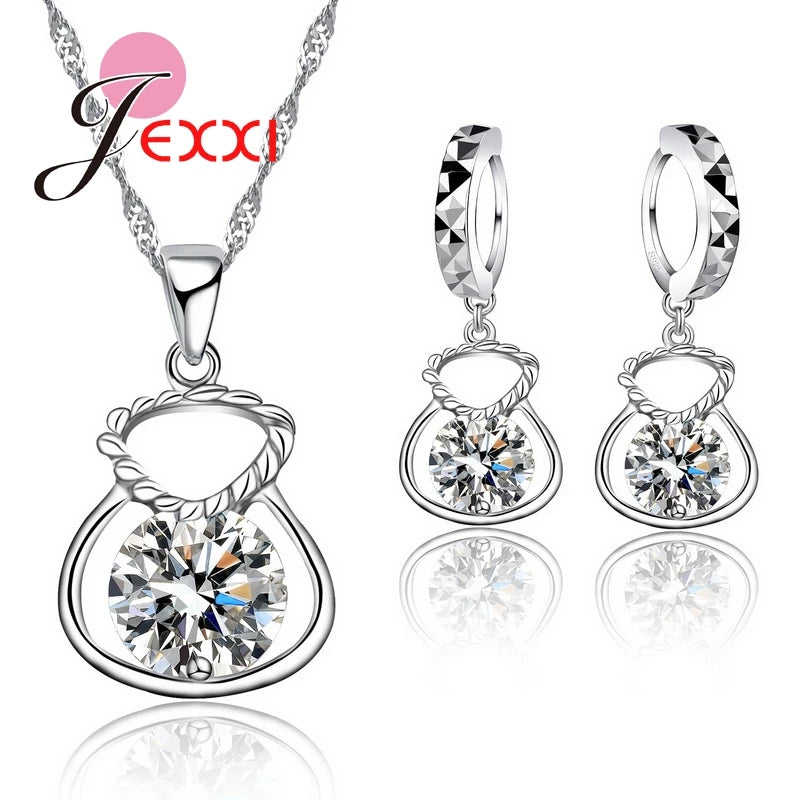 925 Silver Color Jewelry Set
