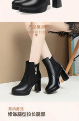 Women Warm Wool High Heel Ankle Boots – Winter Fashion