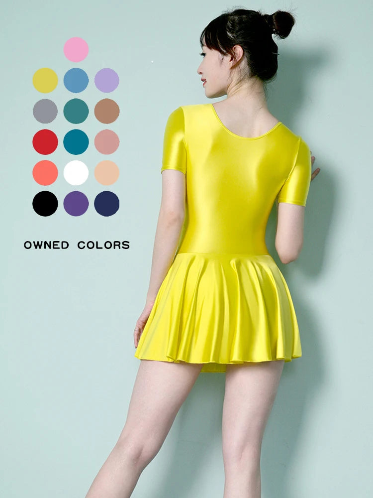 Women Satin Sports Ballet Skirt