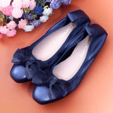 Women Leather Bowknot Slip-On Ballerina Flats