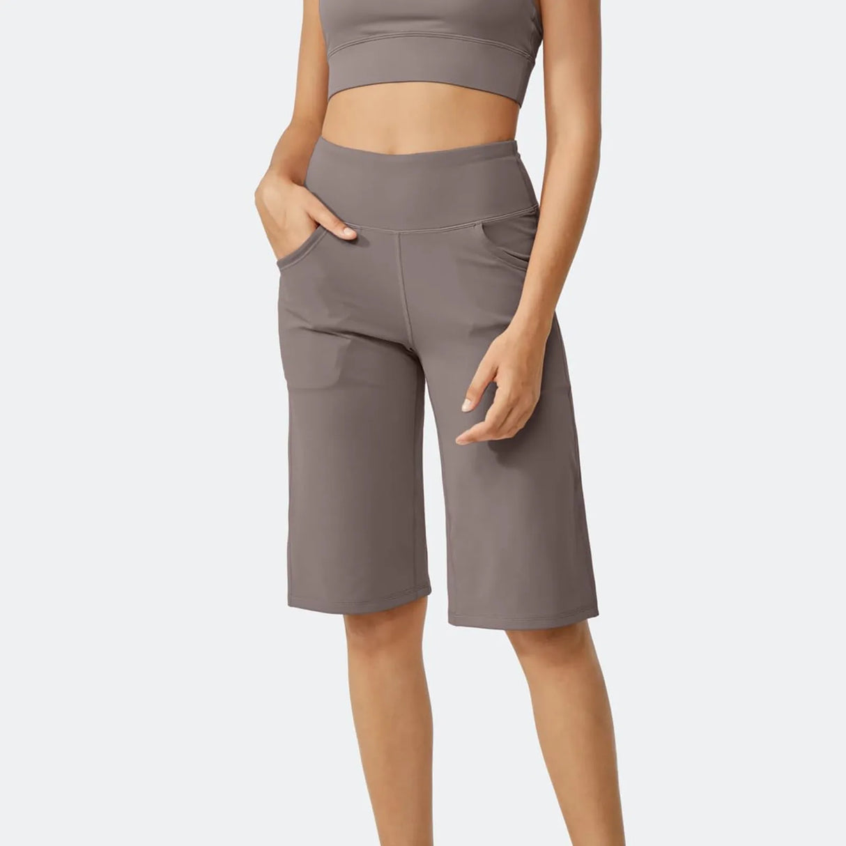 Women Capri Pants with Pockets Yoga Fit