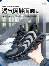 Men Lightweight Rotary Buckle Safety Shoes
