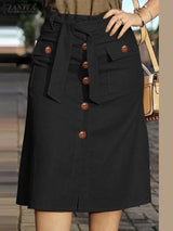Women Buttoned Cargo Skirt