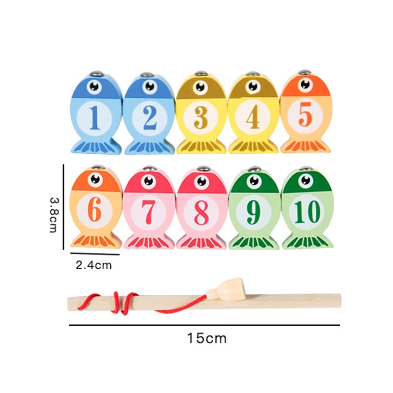 Wooden Alphabet Fishing Game Toy