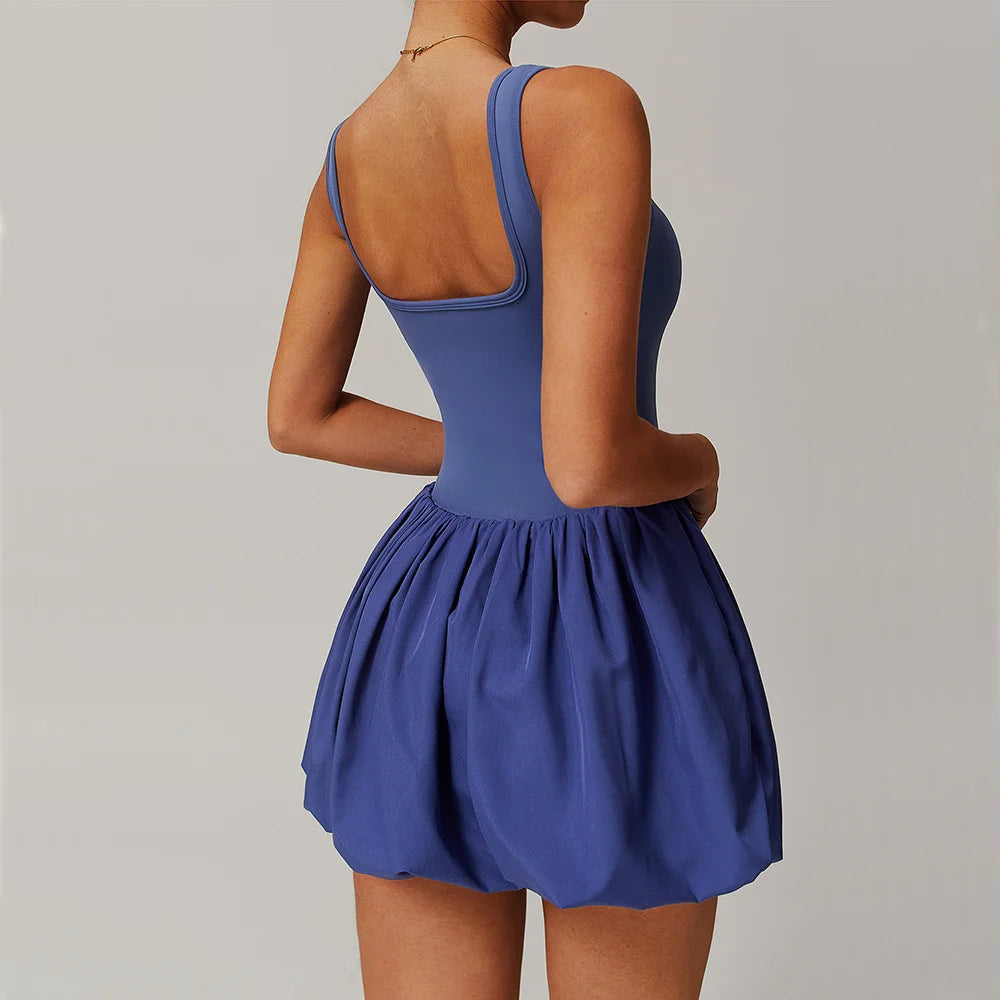 Women Short Skirt Yoga Jumpsuit