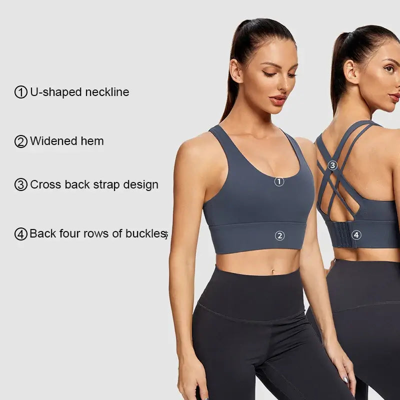 Women Cross Back Sports Bra Plus Size
