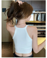 Cotton Knit Camisole Undershirt with Built-in Bra