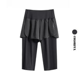 DRUR Knee-Length 2-in-1 Women's Yoga Shorts – High Waist Summer Gym Pants