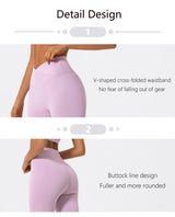 Hearuisavy Cross Waist Push-Up Yoga Leggings – High Waist Gym Pants