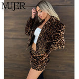 Velvra™ – Leopard Velvet Blazer Set (Luxury Print, Office to Evening Fashion)