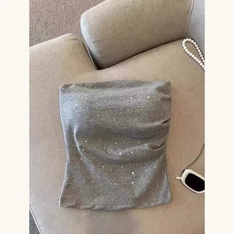 Sparkling Rhinestone Backless Camisole Tank Top