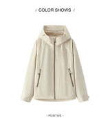Women's Windproof Raglan Hooded Spring Jacket