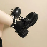 Women Platform Loafers – 2025 Autumn Lace-Up Flats